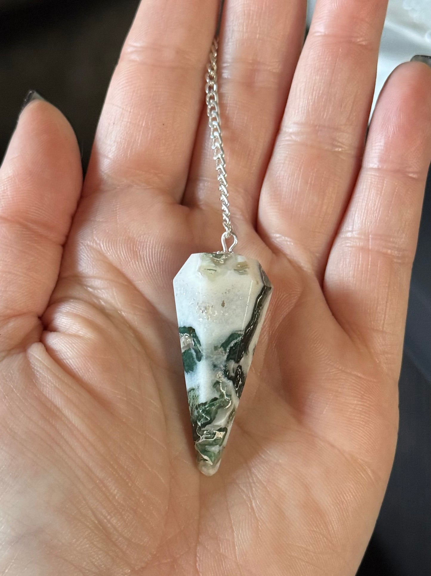 Moss Agate Pendulums