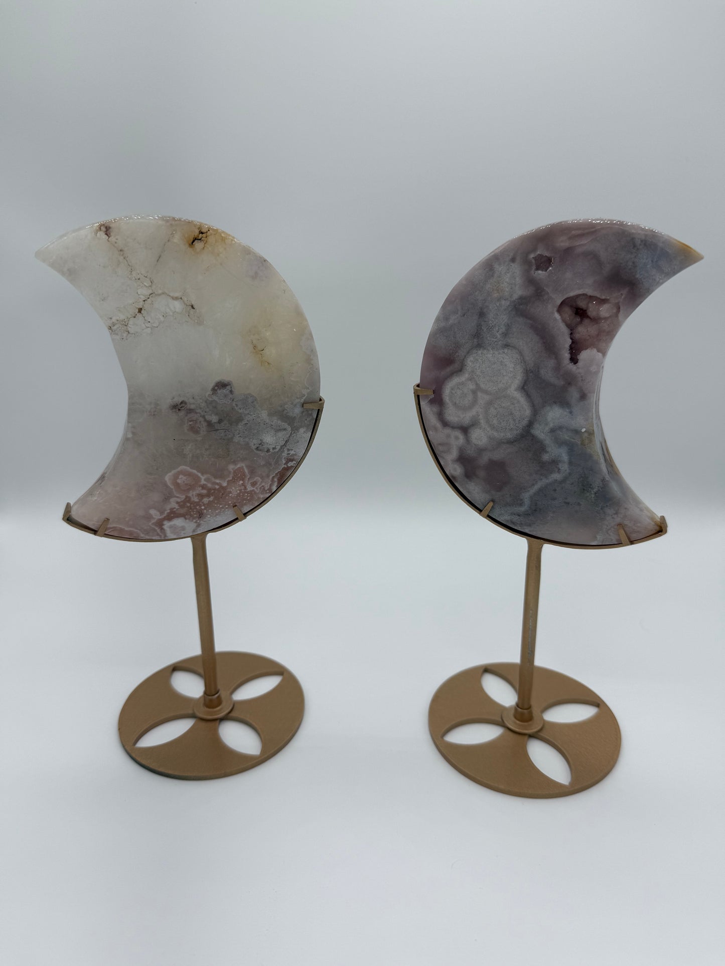 Pink Amethyst Moon Carvings