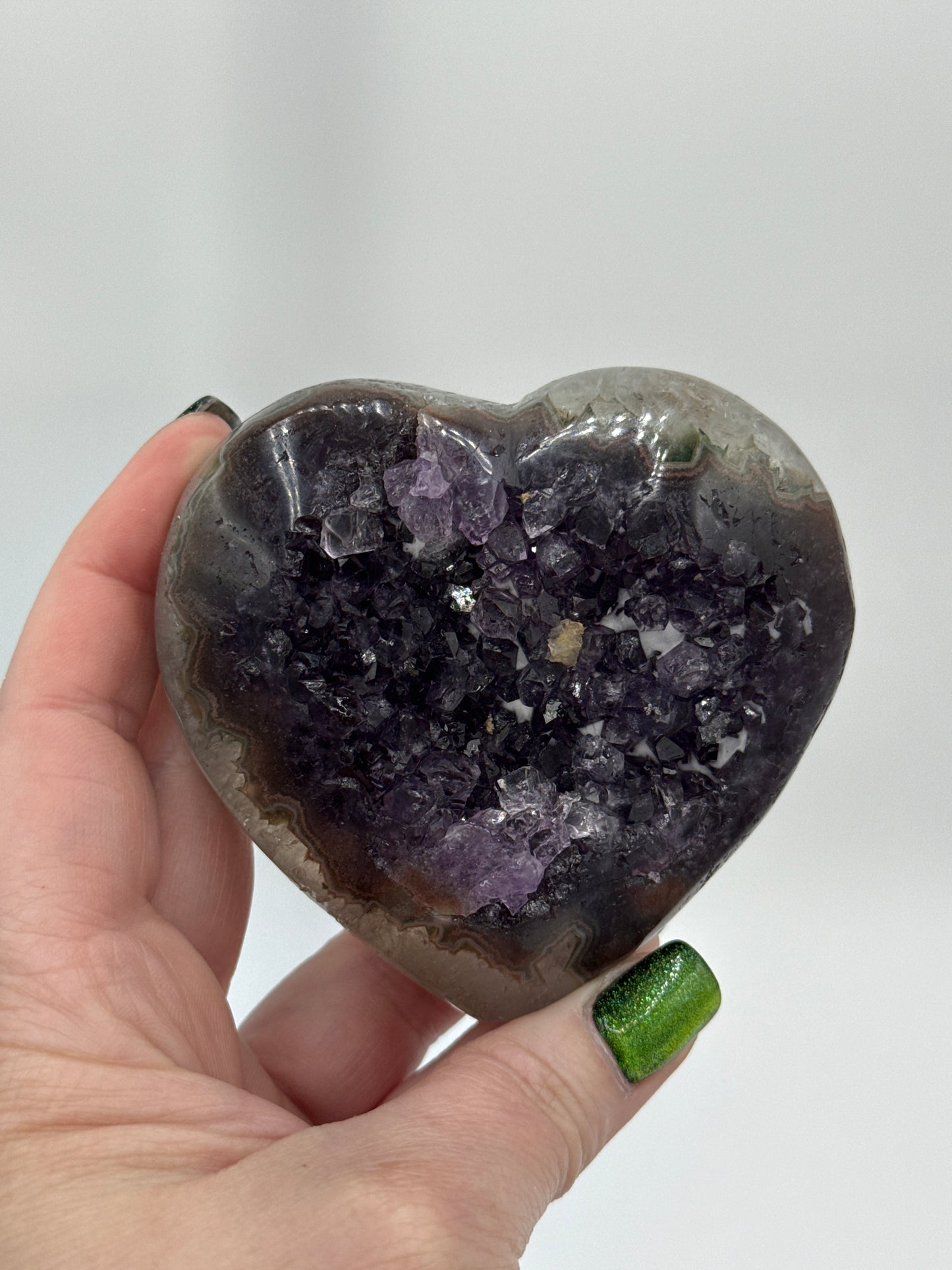 Amethyst Heart Carvings