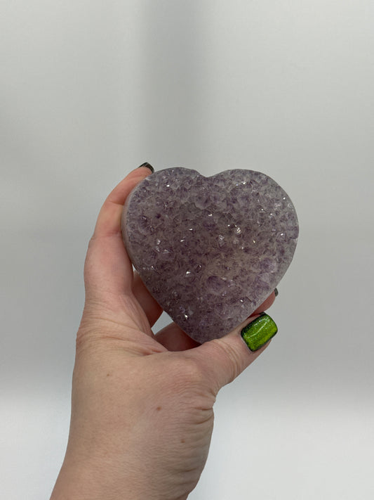 Amethyst Heart Carvings