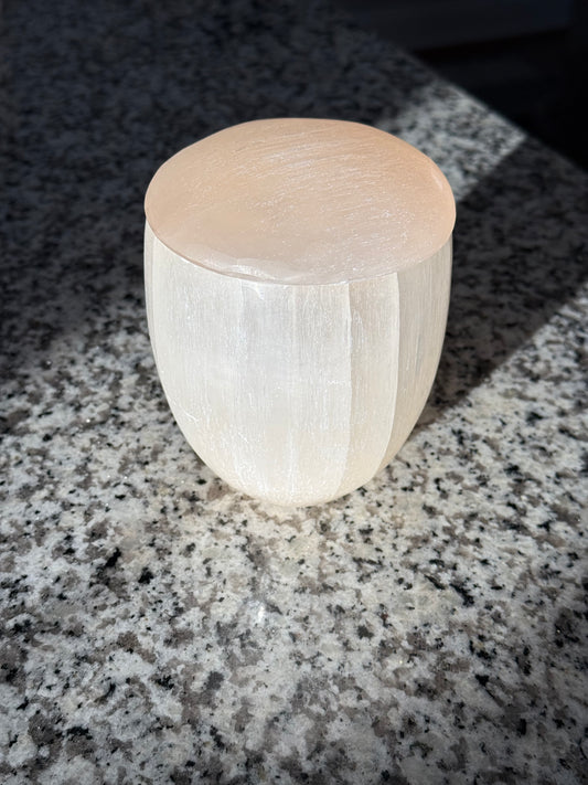 Peach Selenite Jar