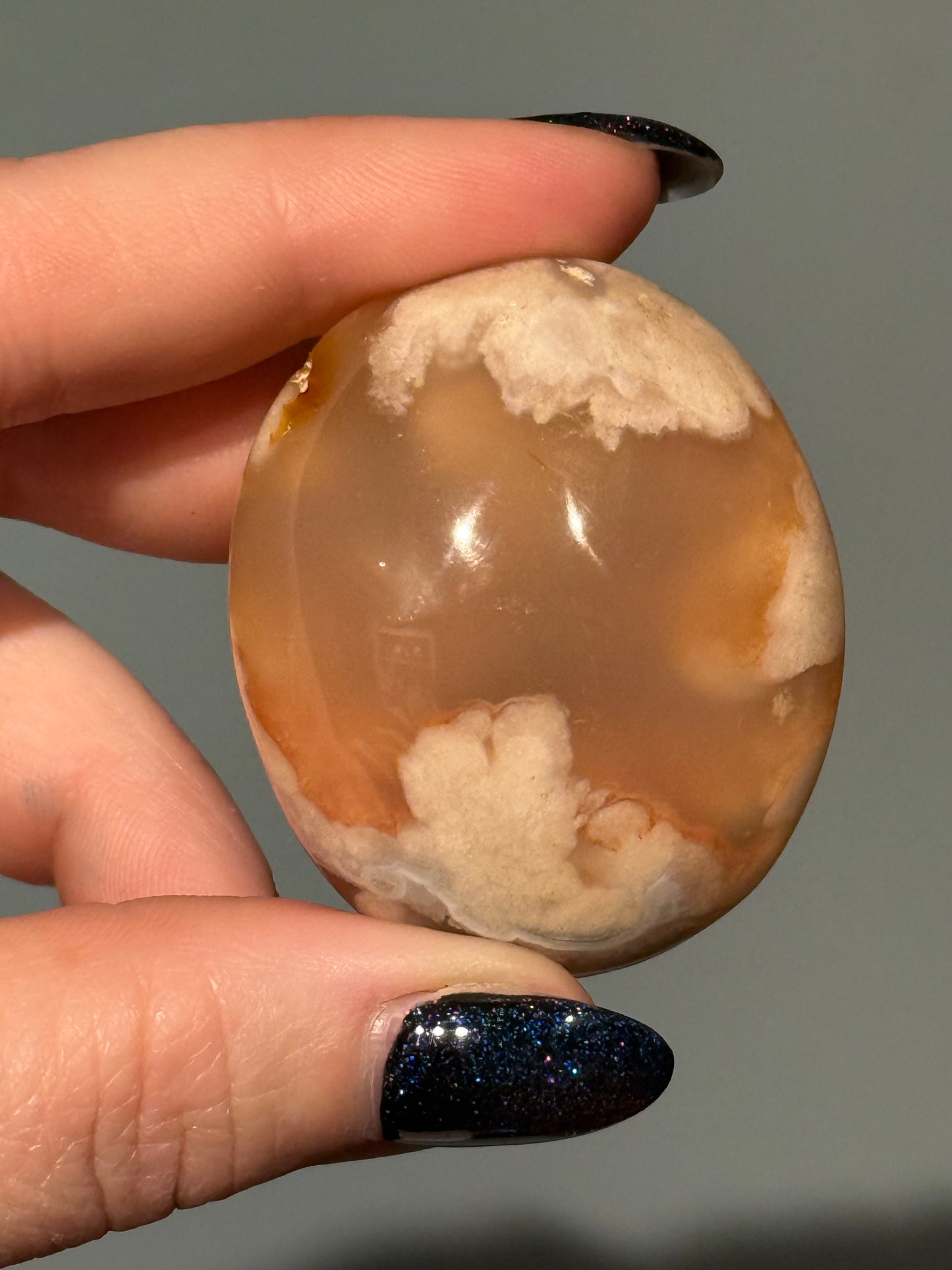 Flower Agate Palm Stones