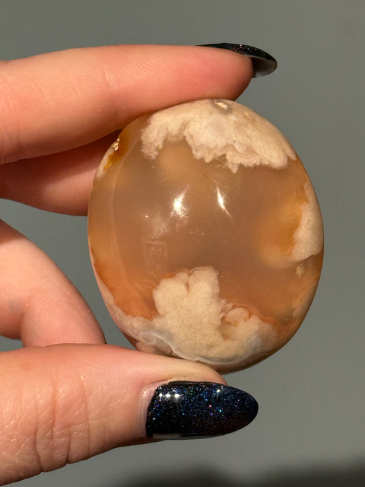 Flower Agate Palm Stones