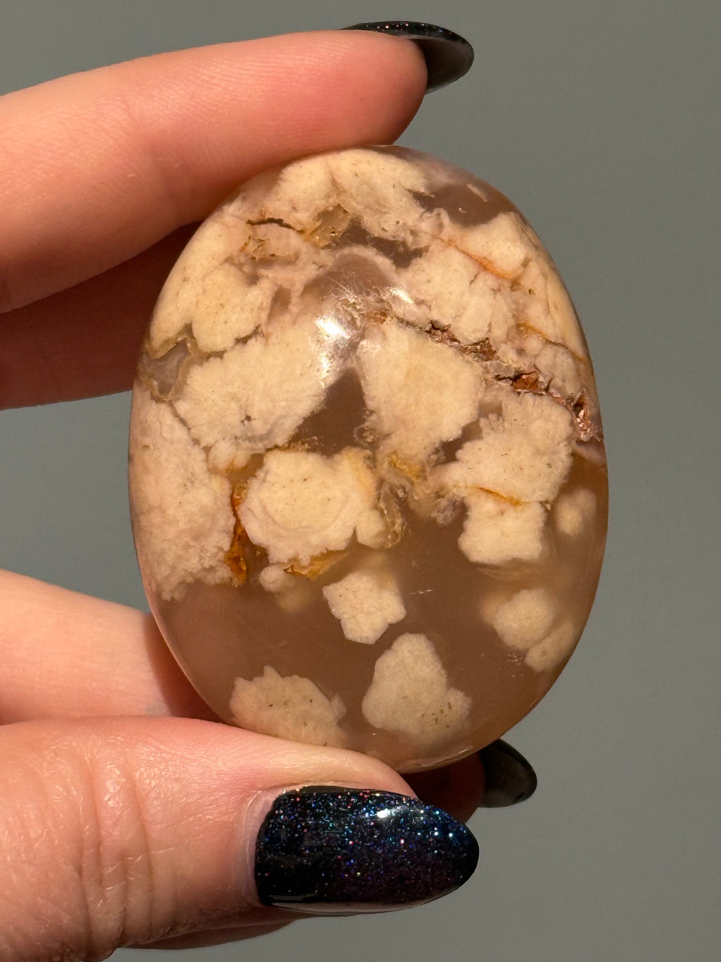 Flower Agate Palm Stones