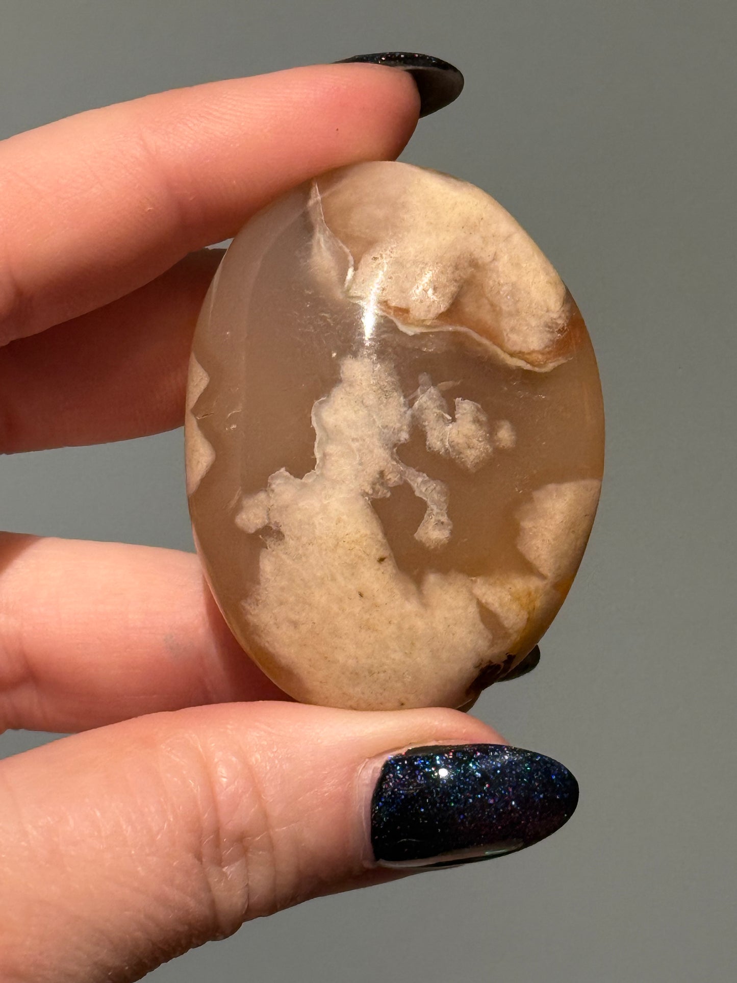 Flower Agate Palm Stones