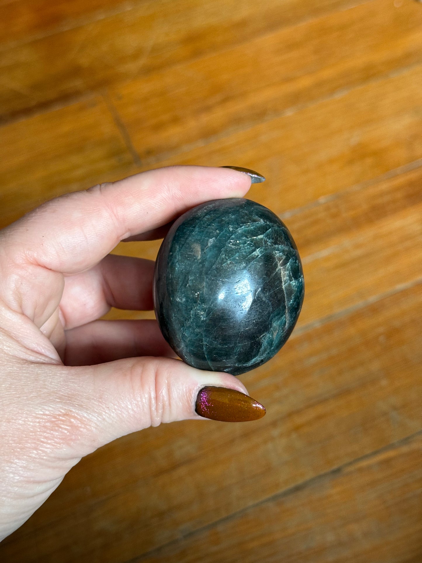 Green Apatite Palm Stones