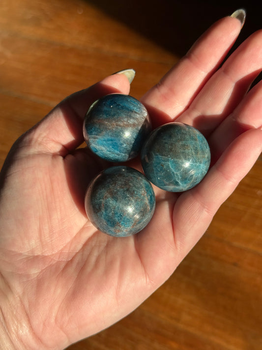 Blue Apatite Spheres