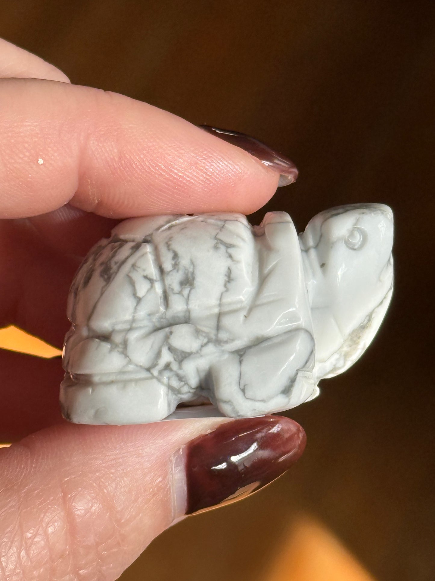 Howlite Tortoise Carving