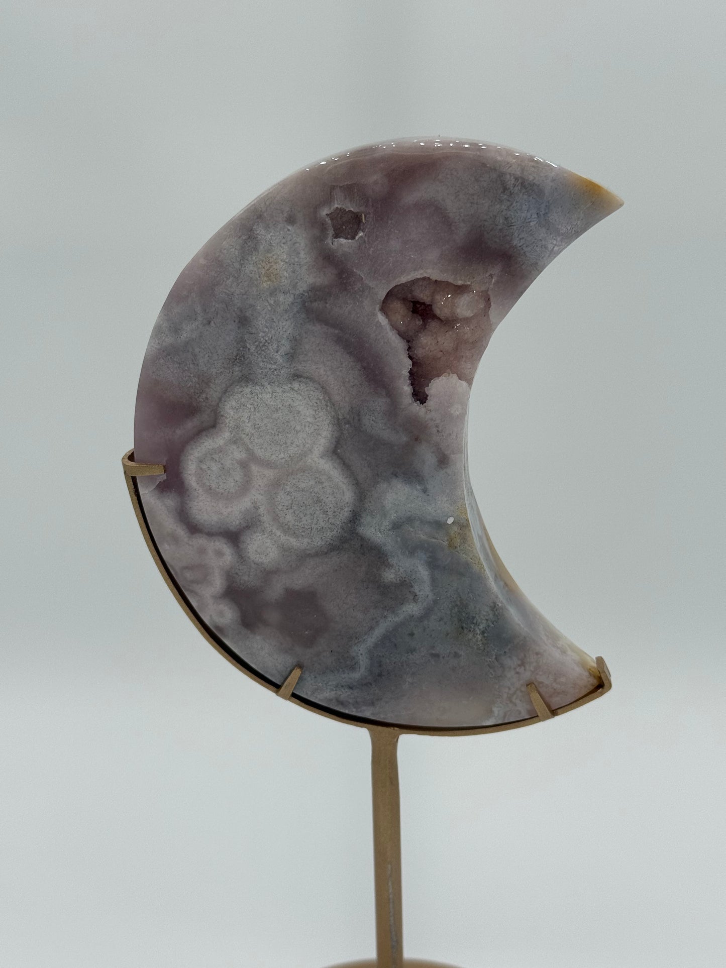 Pink Amethyst Moon Carvings