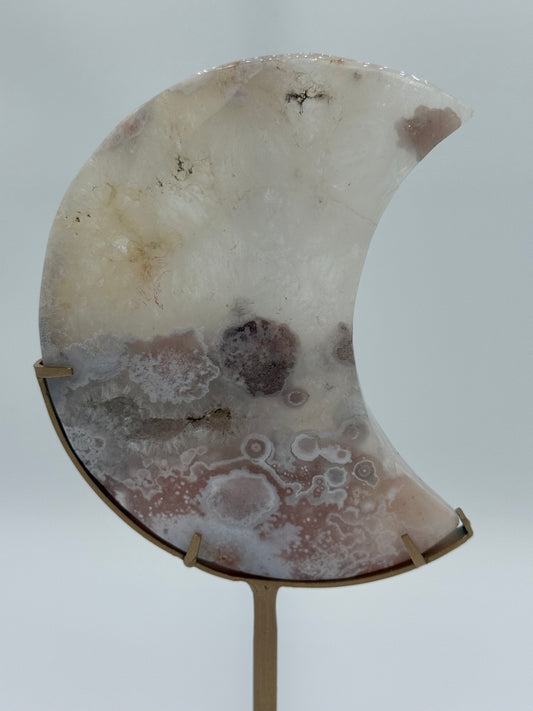Pink Amethyst Moon Carvings